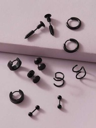 6對圓環和螺絲造型耳環