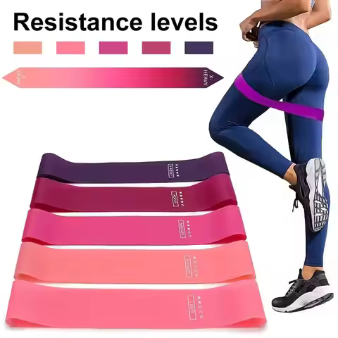 5 Levels Gradient Resistance Band Silicone Elastic Band Fitness Bicep Squat Exercise Stretching Band