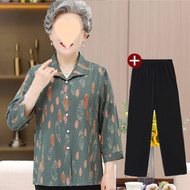 Elderly Clothes Women Grandma Clothes Shirt Summer Clothes 60 Years Old 70 Elderly Shirts 80 Lady Mi