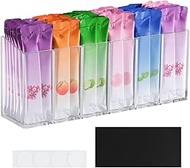 Drink Packet Organizer,Water Drink Packet Holder with Removable Divider,6 Compartment Water Flavor P