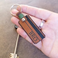 Personalized Men Leather Keychain, Best BRO Gift for Brother or Boyfriend