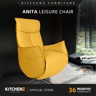 [FREE Shipping] KitchenZ Anita Recliner Sofa Recliner Chair Leisure Chair 1 Seater Sofa Bed Cowhide 