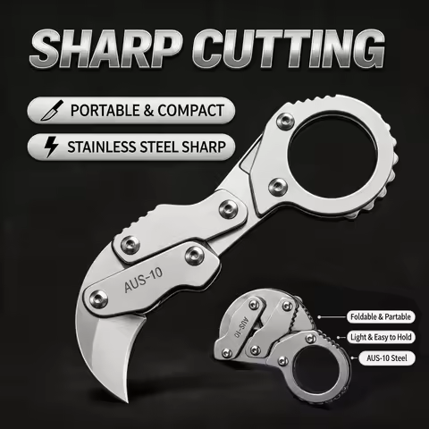 Precision EDC Folding Claw Knife Multi-functional Survival Knife AUS-10 Steel