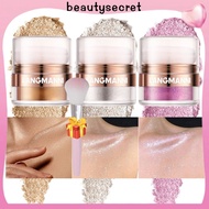 24h Shipping 【FREE GIFT】LANGMANNI New Highlight Loose Powder Pat Powder Natural Skin-fitting Long-la