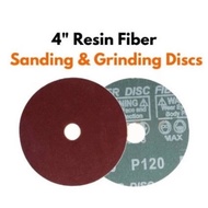 4Inch Fiber Sanding Disc Grit A60 / A80 /A120 Maroon 100mm Sand Mata Grinder Kertas Silicon Carbide 