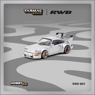 TW 1/64 Porsche RWB 964 Silver Alloy Diecast Car Model Toy Birthday Gift