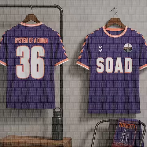 2026 EU and UK Tour Concert _ System_of_A_Down_Toxicity_ Purple Football Shirt Official Periphery