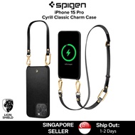 (SG) SPIGEN Cyrill iPhone 15 Pro Classic Charm (Black) Magnetic Case Casing Cover with Strap