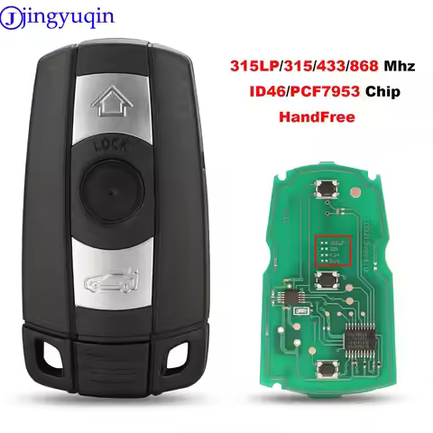 jingyuqin 3 Buttons Remote Car Key 315LP/315/433/868 MHZ CAS3 CAS5 For BMW 3 5 Series X5 X6 Z4 Smart