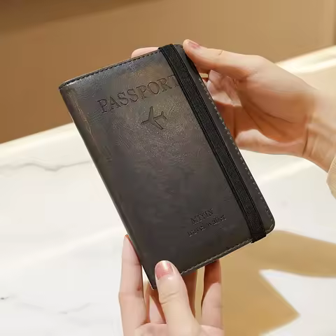 Hot Sale Of The Season New RFID Long Passport Wallet Travel Abroad Document Storage Bag Multi-Functi