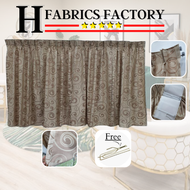 🌺H Fabrics Factory🌺[LAGENDA#21] Langsir Corak Bulatan Warna Khaki🎉Langsir RAYA Kain Tebal Bercorak C