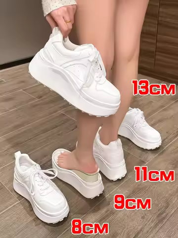 ZJR 13cm Super Height Increasing Shoes Women Elevator Shoe 8cm Inner Lift Wedge Shoes Genuine Leathe