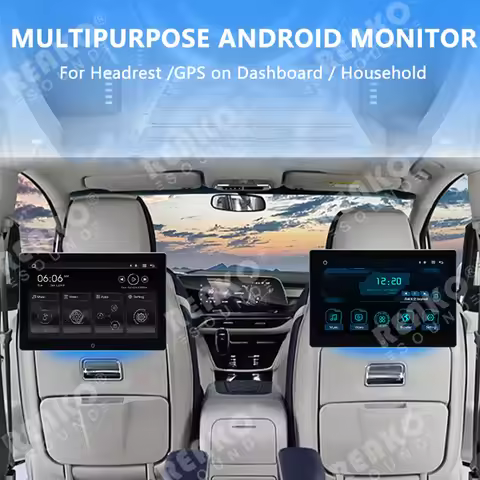 REAKOSOUND 10.1inch Car Headrest Monitor 2+32GB Rear Seat Monitor Headrest TV Android 10 WiFi Multim