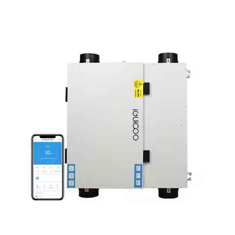 Hvac Systems Small Heat Recuperator with BLDC Motor air to air Counterflow Energy Recovery Temp Exch