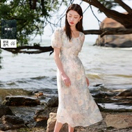 3COLOUR·S | ชุดเดรสคอสี่เหลี่ยมผูกเชือกสำหรับผู้หญิงอวบ Tencel