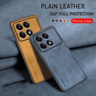 Xiaomi Poco F6 Pro Case For Xiaomi Poco F6 F5 Pro F5Pro F6Pro PocoF5 PocoF6 5G Leather Texture Phone Case Thin Business Soft TPU Silicone Bumper Shockproof Back Cover Casing