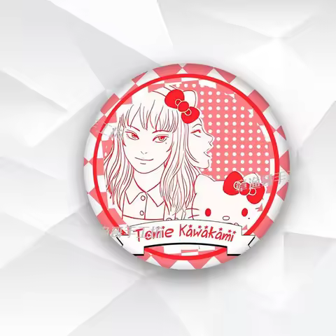 Sanrio Tomie Junji Ito Hello Kitty Cinnamoroll Linkage Brooch Anime Peripheral Accessories Bag Decor