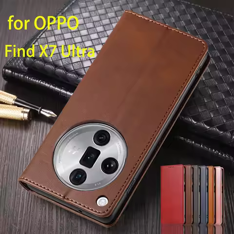 Magnetic attraction Leather Case for OPPO Find X7 Ultra 6.82" Holster Flip Cover Case Find X7 Ultra 
