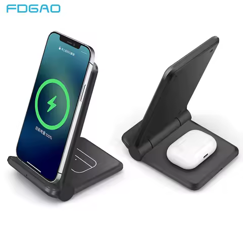 Foldable Wireless Charger 25W 2 in 1 Fast Charging Stand Pad For iPhone 15 14 13 12 11 8 XR X 8 Airp