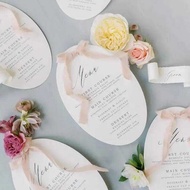 Custom Oval Wedding Invitation Save The Date Personalized Thank You Card Name Small Business Bachelo