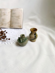 【好日戀物】德國帶回vintage早期手繪陶瓷葉子小花器迷你小花瓶