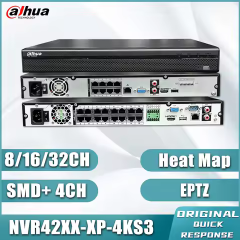 Dahua 8/16/32 Chanels PoE NVR IP Camera Security System Network Video Recorder NVR4208-8P-4KS3 NVR42