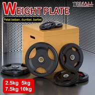 Sport Rubber Coated Plate Dumbell Barbell Wieght Plate Weight Plate 2.5kg/5kg/7.5kg 3.5cm/5cm Plate 