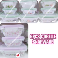 HOT! 6PCS CORELLE SNAPWARE /AIR TIGHT STACKABLE FOOD STORAGE LUNCH BOX