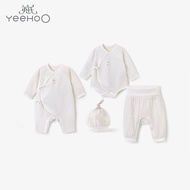 YEEHOO Baby Gift Package Pure Cotton Four-Piece Set Gift for One Month Old Baby Hundred Days Gift 22 Gift Bag Ymlnj02006a