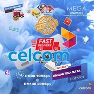 Celcom 5G  Postpaid Mega SimCard Unlimited Data Hotspot For Phone/Modem (No Fup )