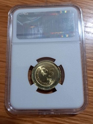 [ Error Coin GOLD Colour ] 2022 Malaysia Error Coin 5 Sen Struck on 50 Sen Planchet UNC/BU With Slab Holder Collection Collectible