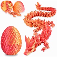 3D Printed Dragon Eggs, Articulated 3D Toys with 3D Dragon Eggs, Red Gold