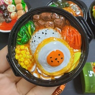 【Shipment within 24 hours‌】 3D Miniature Food Magnet Simulation Stone Pot Bibimbap Northeast Chinese
