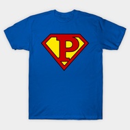 Vintage Superhero Symbol Letter P T-Shirt Authentic Cotton 1 y2k S-5XL New Products