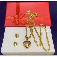 21K Bangkok Gold Necklace and earrings sets