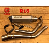 YAMAHA R15 / R15M / MT15  FULL SYSTEM EXHAUST MUFFLER AKRAPOVIC POWER BOOM HEADER 03 R15M MT15