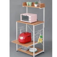 廚房置物架-可拉伸層板-微波爐架子廚房置物架落地省空間碗架調料架多層儲物架收納架