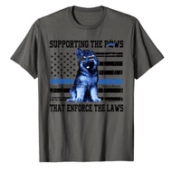 Supporting The Paws That Enforce The Laws Police Paw Dog Tshirt cotton