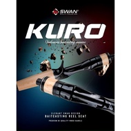 SWAN Kuro Fishing Rod - Baitcasting Rod 1.8m Carbon Fuji Guide 6-12LBS 7-14LBS | Wood Handle