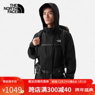 北面（The North Face）单层冲锋衣男户外防风外套透气防水夹克秋冬新品【可挂内胆】 JK3/黑色 XL/180