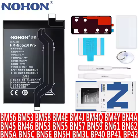 NOHON Battery for Redmi Battery Note 13 11 10 9 8 7 6 5 K60 K50 K40 K30 K20 BM56 BN57 BM58 BN53 BM4Y