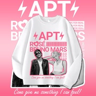 NEW Blackpink ROSÉ & Bruno Mars APT Long-Sleeved Shirt Round Neck.| Song Cotton Crewneck Sweatshirt 
