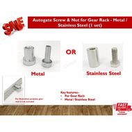 Autogate Screw &amp; Nut for Gear Rack - Metal / Stainless Steel (1 set)