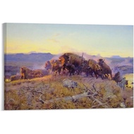 Poster of Charles Marion Russell When The Land Belonged to God Poster Decorative Painting Canvas Wal