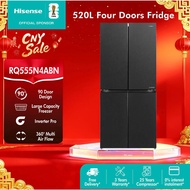 [NEW] Hisense 520L 4 Door Inverter Refrigerator Black / All Zone Active Hygiene / 360 Multi Air Flow