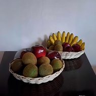 Wicker Fruit Basket / Rattan Fruit Basket / Round Basket Rattan Basket Storage Basket