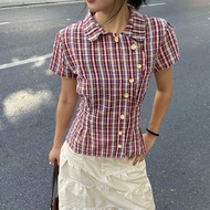 JANET STUDIO • Red checkered shirt
