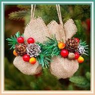 Burlap bauble hanging on Christmas tree Christmas decor