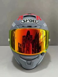 shoei x14灰紅螞蟻 全盔摩托車機車頭盔四季頭盔皮衣手套護具背包