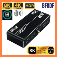 BFBDF Hdmi 2,1 audio extraktor 4k 120hz 8k 60hz hdmi video splitter audio konverter empfänger dolby atmos für ps5 xbox s tv FHDFS